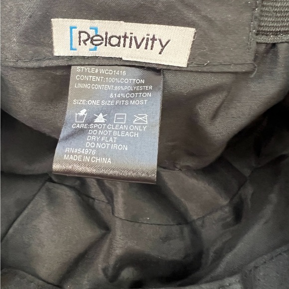 Relativity Original Hat Cap with Black Cross on Beige Distressed Baseball Cap - Picture 6 of 6